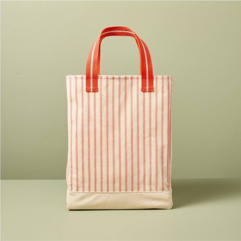 Engineered Stripe Market Tote Orange/ Natural - Hearth & Hand™ with Magnolia